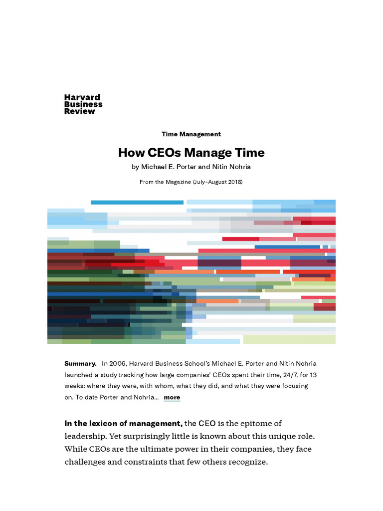 CEO Time Management Insights | PDF | Leadership | Chief Executive Officer