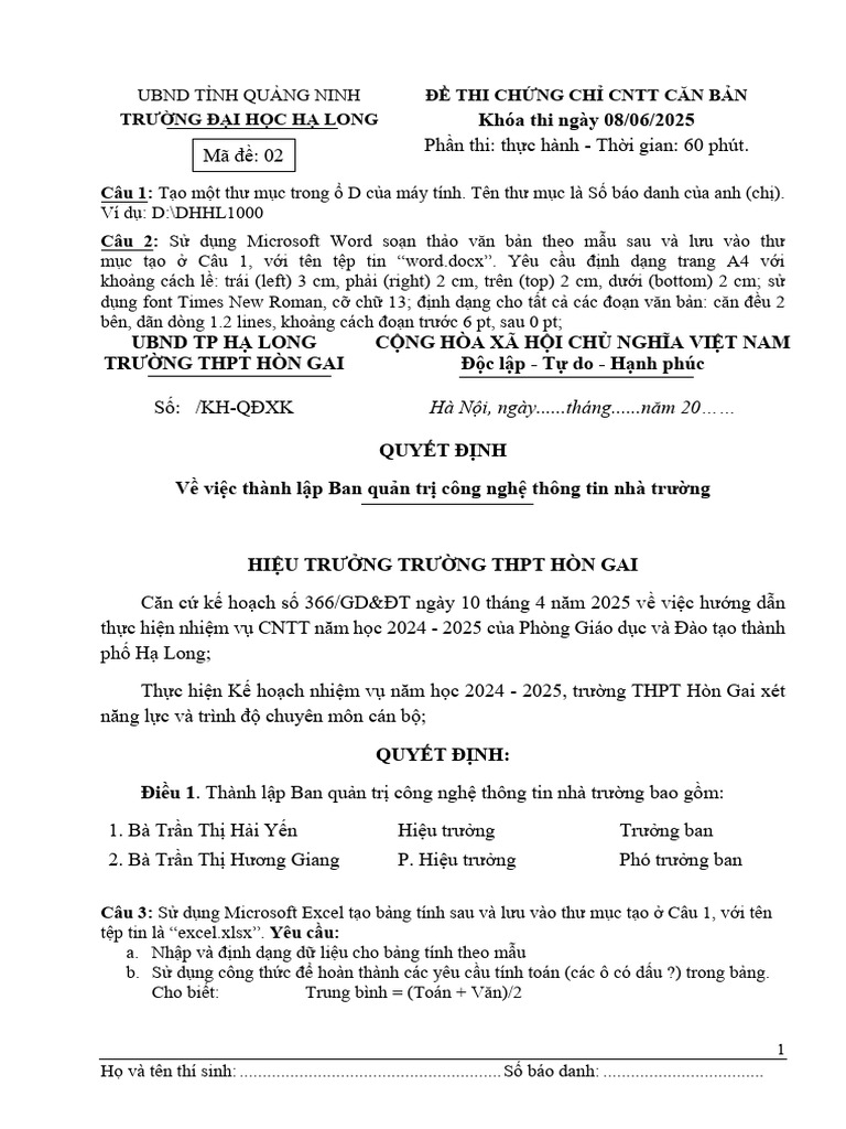 Mã đề 02 | PDF