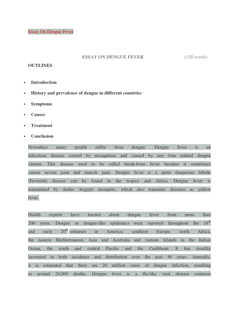 Dengue essay in english pdf picture