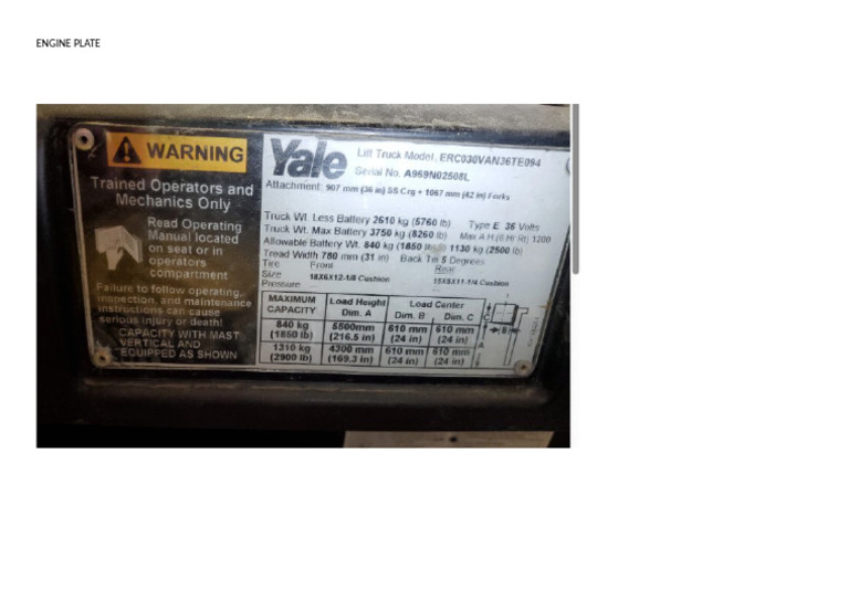 Engine Plate | PDF