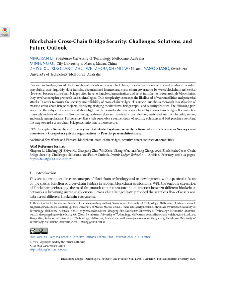Blockchain Cross-Chain Bridge Security | PDF | Computer Security | Security