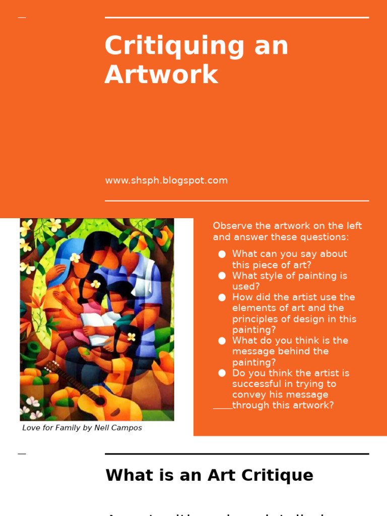Art Critique: Analysis and Evaluation | PDF | Paintings | Cognition