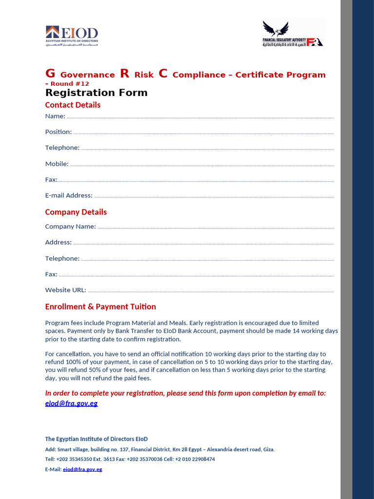 Governance Risk Compliance Certificate Registration | PDF | Service ...