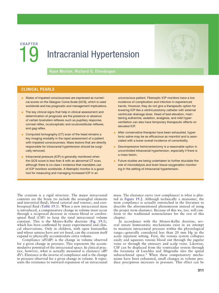 Intracranial Hypertension Overview | PDF | Cerebrospinal Fluid | Physiology