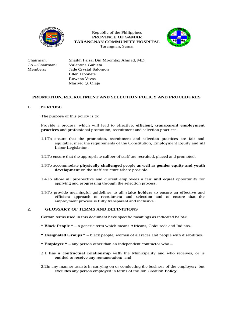 Promotion and Recruitment Policy Guide | PDF | Employment | Recruitment