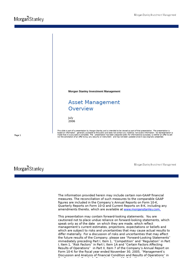 Morgan Stanley Investment Management Overview | PDF | Equity (Finance ...