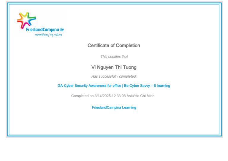 Sygnia Cyber Security Completion Certificate | PDF