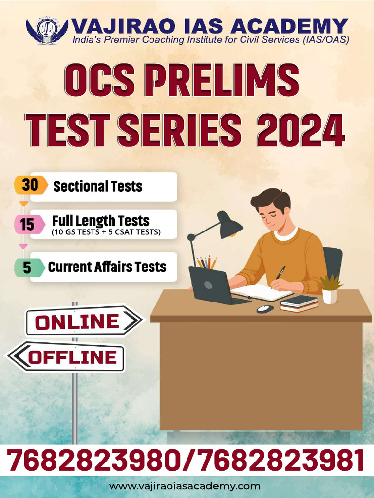 OCS Prelims Test Series 2024 Schedule | PDF