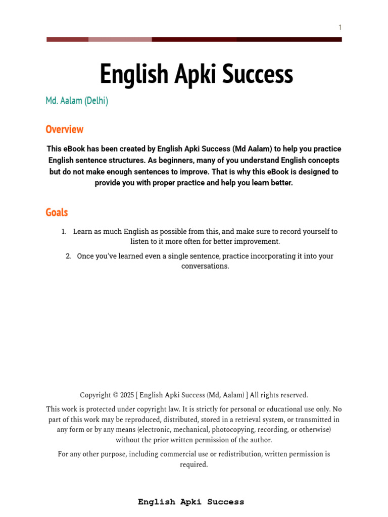 English Apki Success (Md. Aalam) 1st | PDF | Verb | Linguistics