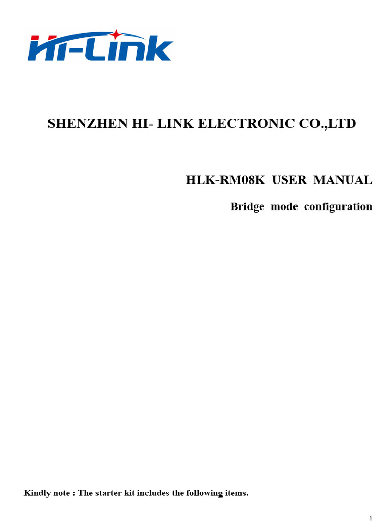 HLK-RM08K Bridge Mode Setup Guide | PDF | Computer Network | Wi Fi