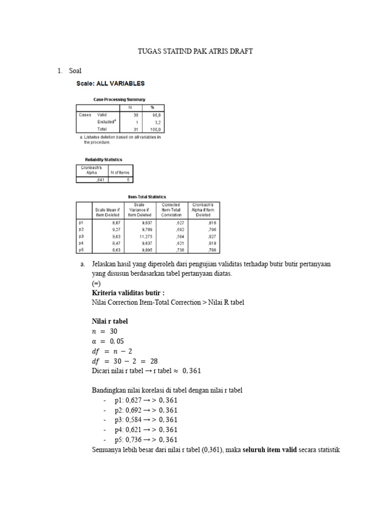 Tugas Statind Pak Atris Draft | PDF