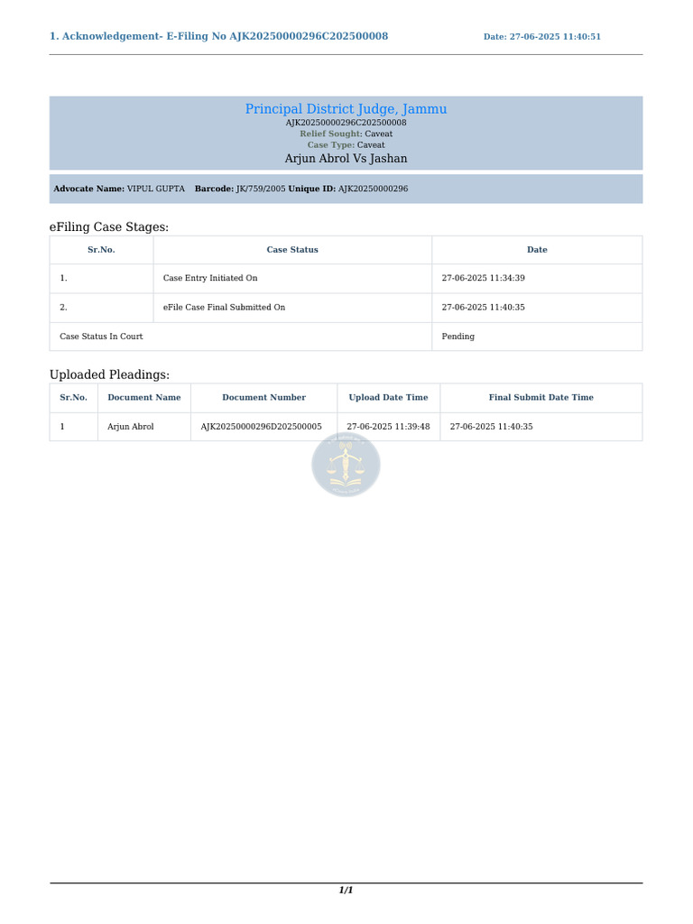 Receipt Arjun Abrol | PDF