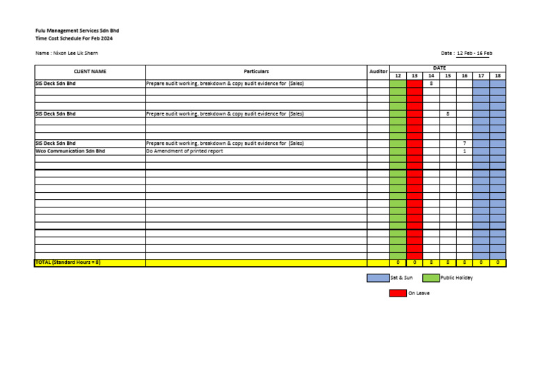 February 2024 Audit Schedule Overview | PDF