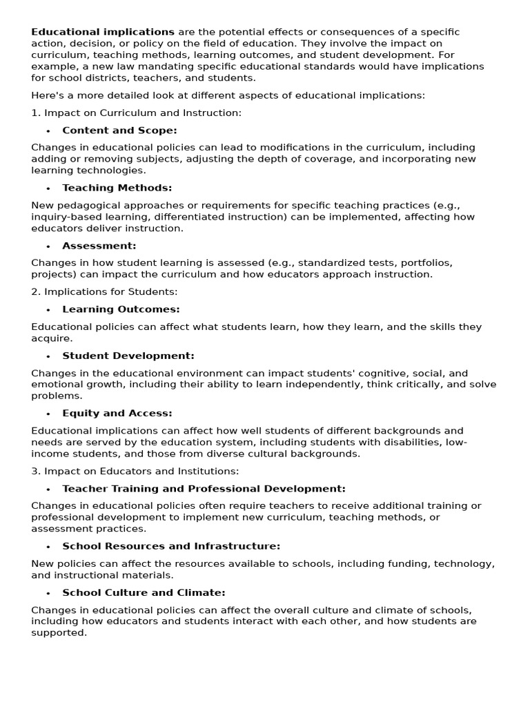 Educational Implications of Policy Changes | PDF