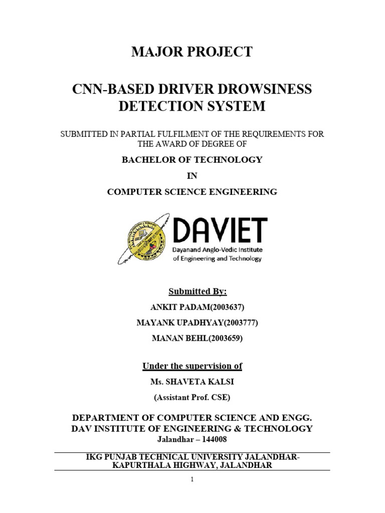 CNN Driver Drowsiness Detection System | PDF | Agile Software ...