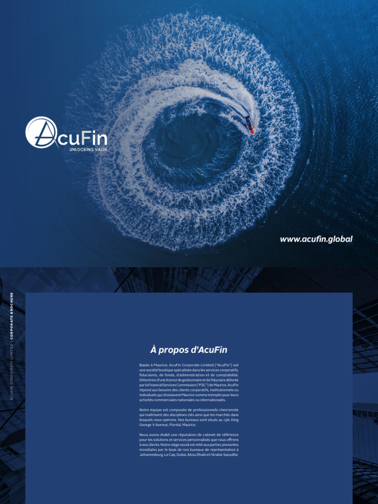 AcuFin Corporate Limited : Solutions sur Mesure | PDF | Banques | Business