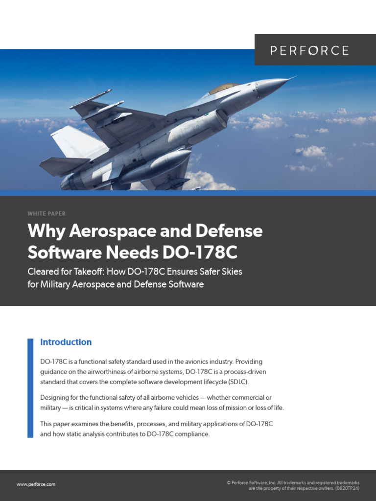 Whitepaper Sca Why Aerospace Defense Software Needs Do 178c 1 | PDF ...