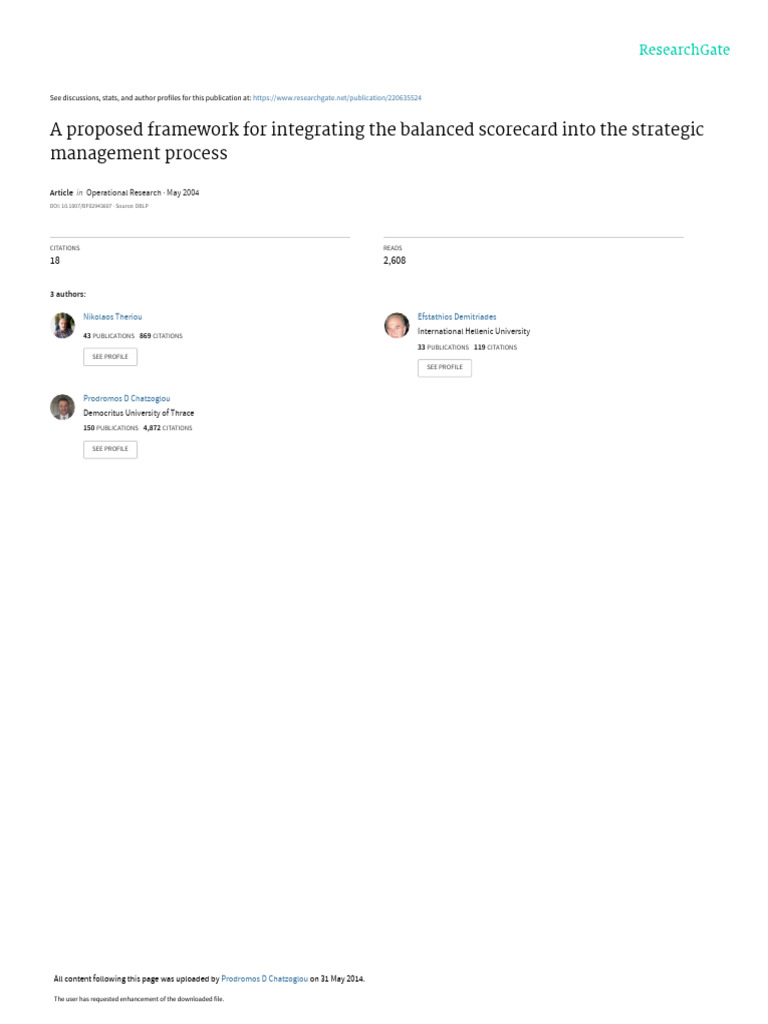 Integrating Balanced Scorecard Framework | PDF | Strategic Management ...