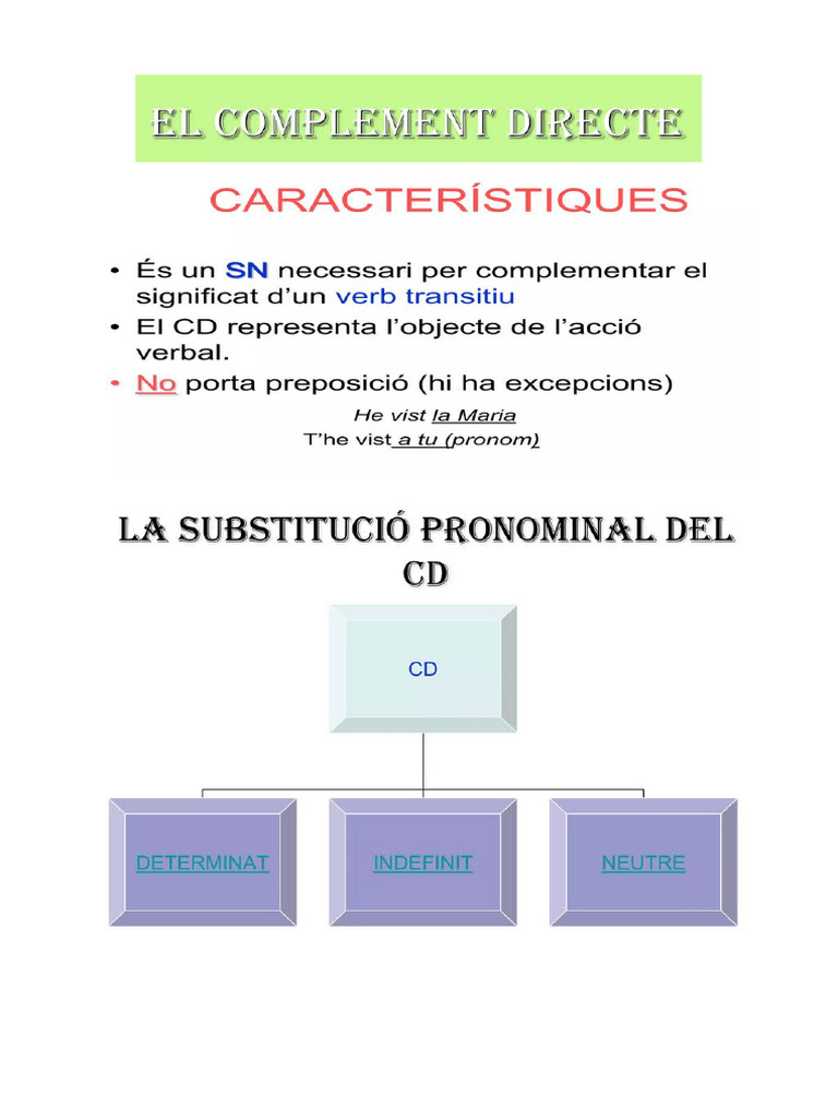 Diapositives Pronoms Febles CD I Ci | PDF