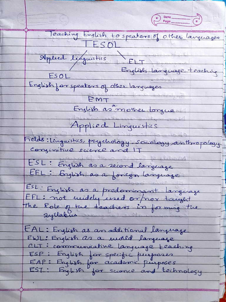 Overview of English Language Teaching | PDF | English As A Second Or ...