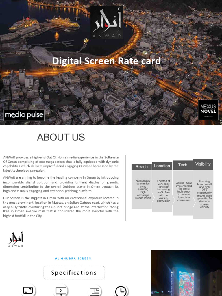 Digital Screen Rate Card | PDF | Oman | Imaging