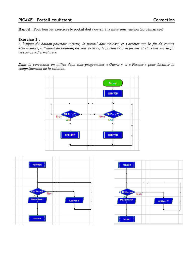 Programmation Portail Coulissant PICAXE | PDF