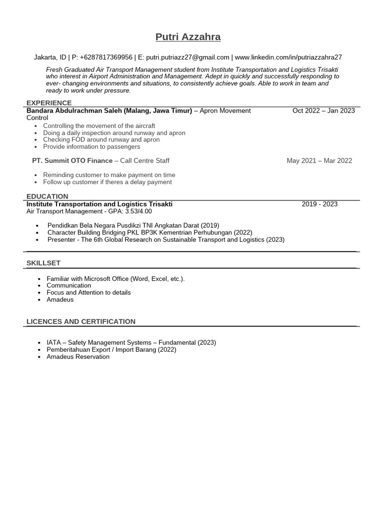 ATS CV Format | PDF