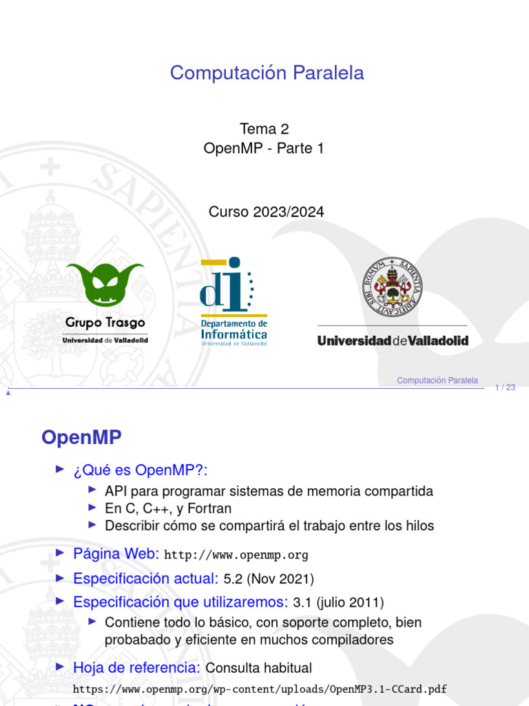 Introducción a OpenMP en C/C++ | PDF | Programación de computadoras ...