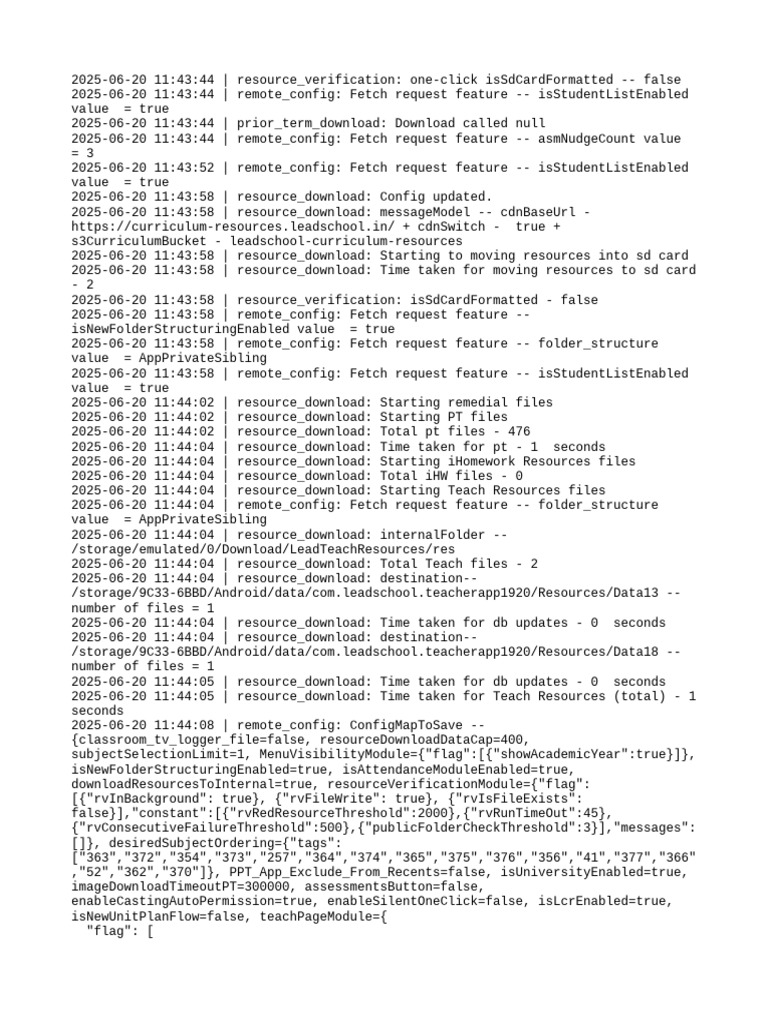 Resource Download and Config Update Logs | PDF | Software Engineering ...