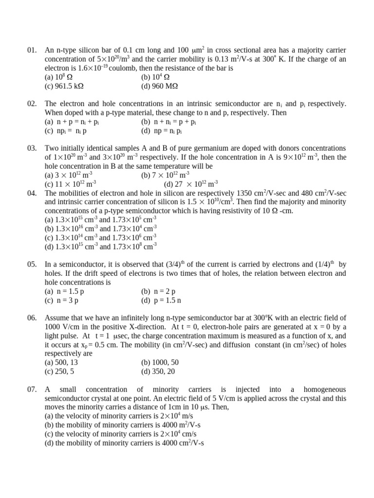 EDC Test on Semiconductor Properties | PDF | Phases Of Matter | Materials