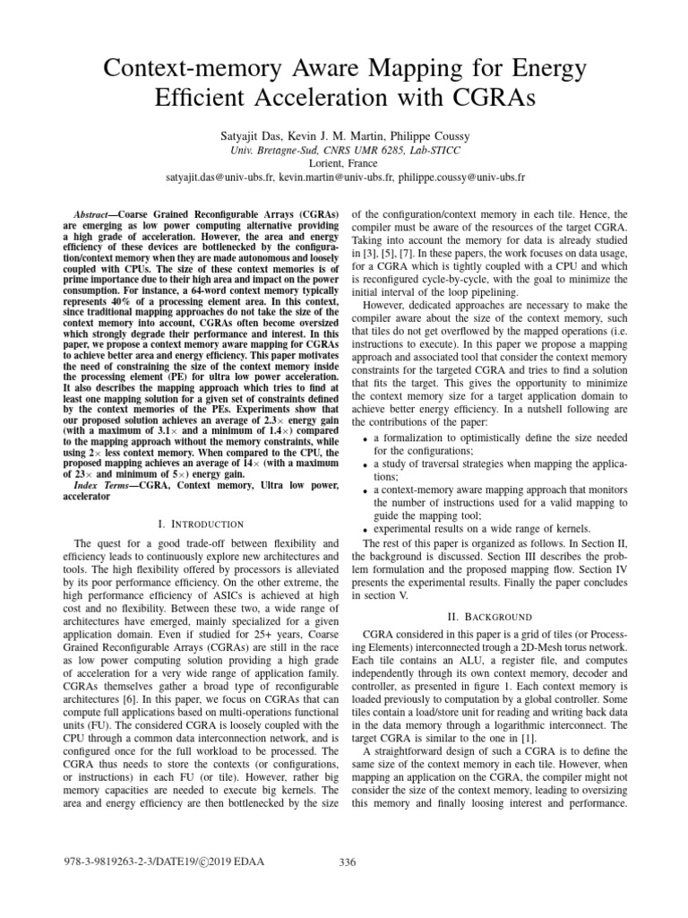 Context-Memory Aware Mapping For Energy Efficient Acceleration With ...