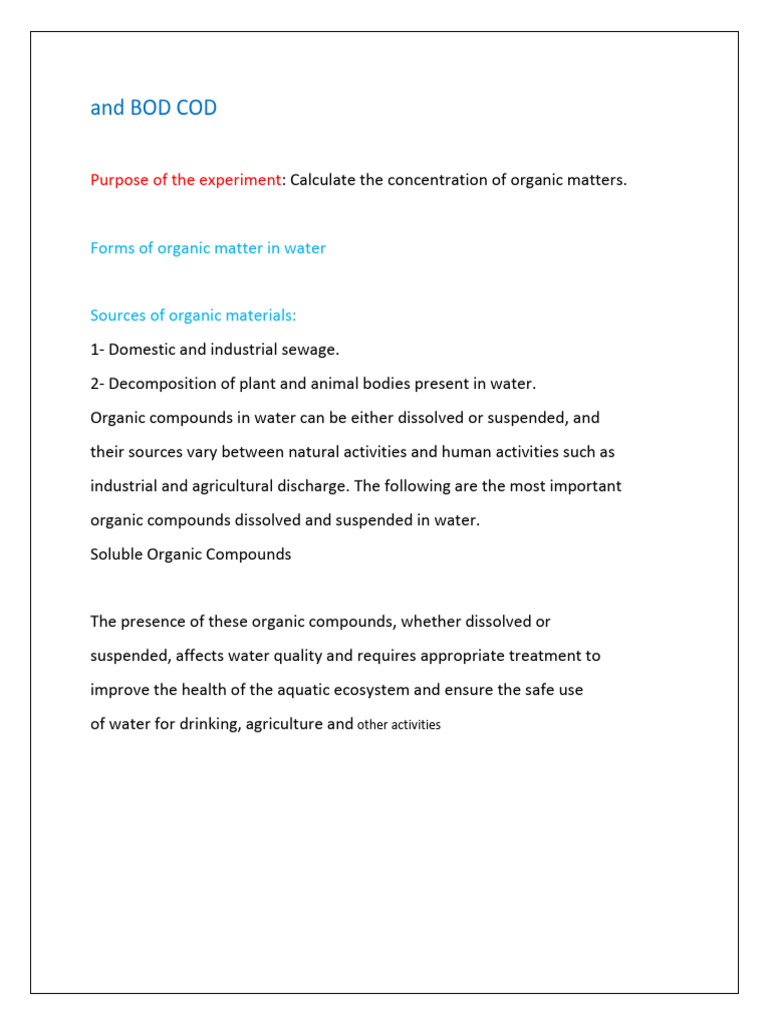 And BOD COD | PDF