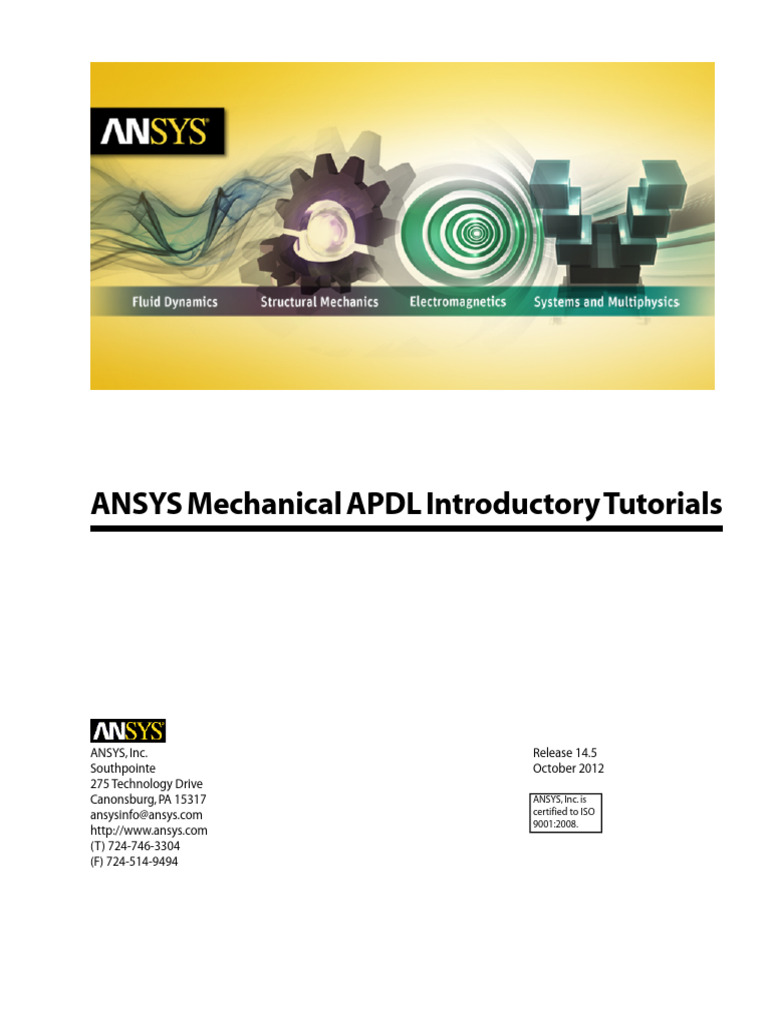 ANSYS Mechanical APDL Introductory Tutorials | PDF | Business ...