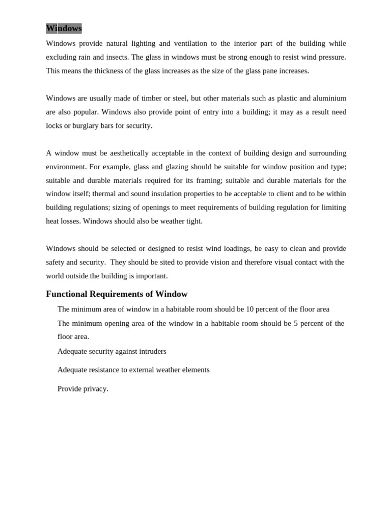 Windows, Doors and Accessories (Second Fixing) | PDF | Window | Door