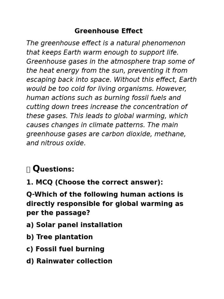 Understanding the Greenhouse Effect | PDF