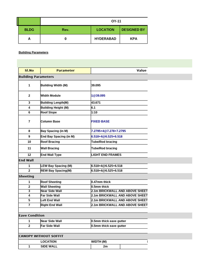 Building Parameters and Specifications | PDF | Civil Engineering ...