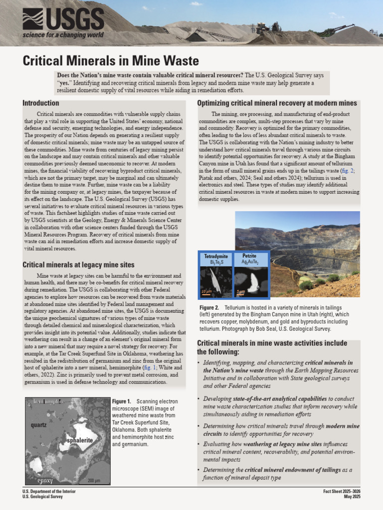 Recovering Critical Minerals from Tailings | PDF | Mining | Waste