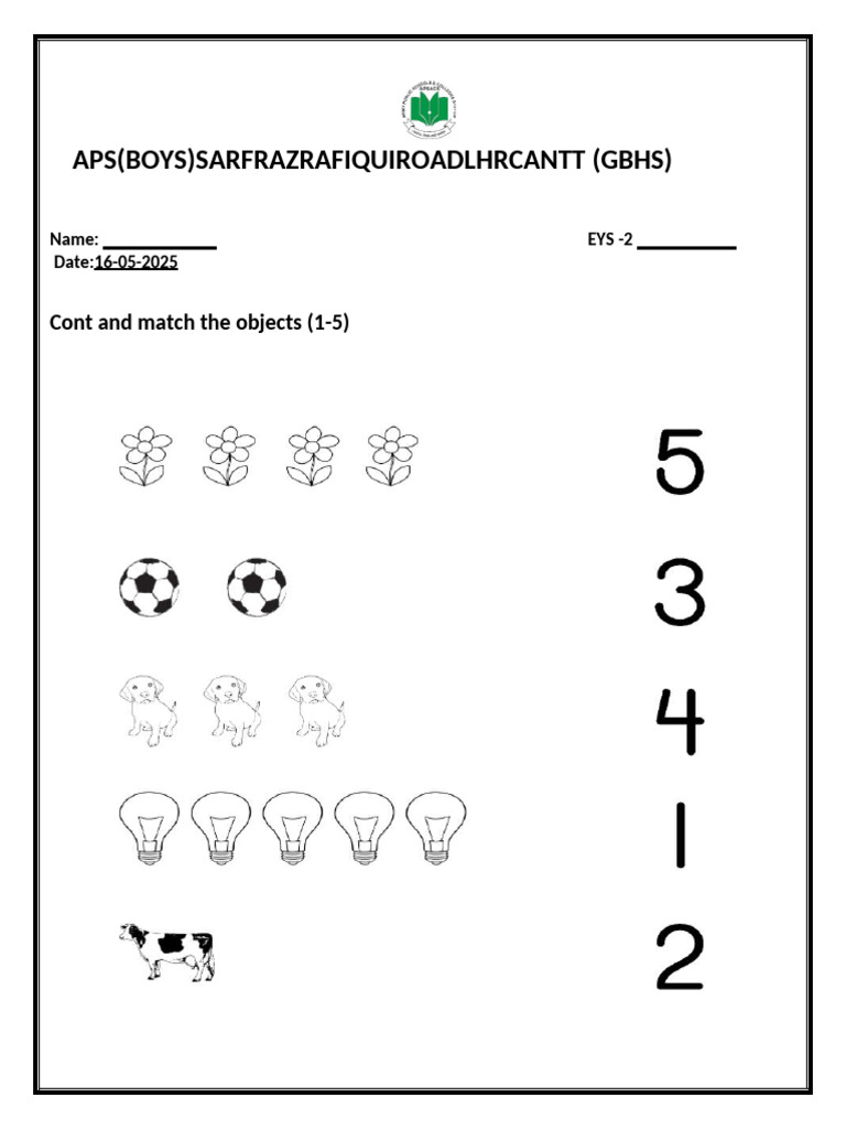 Object Matching Activity for EYS-2 | PDF