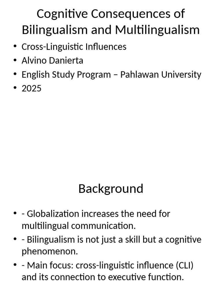 Cognitive Effects of Bilingualism | PDF | Multilingualism ...
