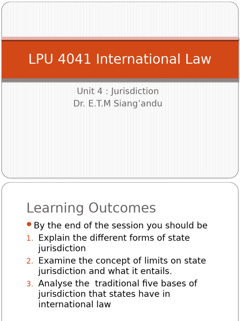Jurisdiction in International Law | PDF | Jurisdiction | International Law