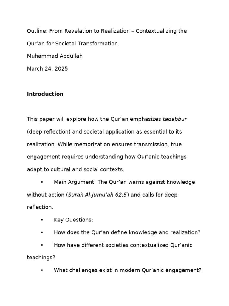 From Revelation to Realization: Qur'anic Insights | PDF | Quran | Islam