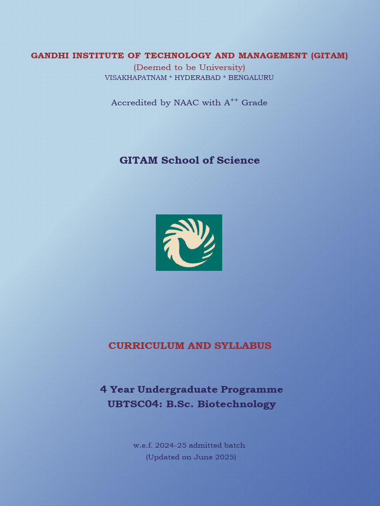 B.Sc. Biotechnology Curriculum Overview | PDF | Thought | Argument