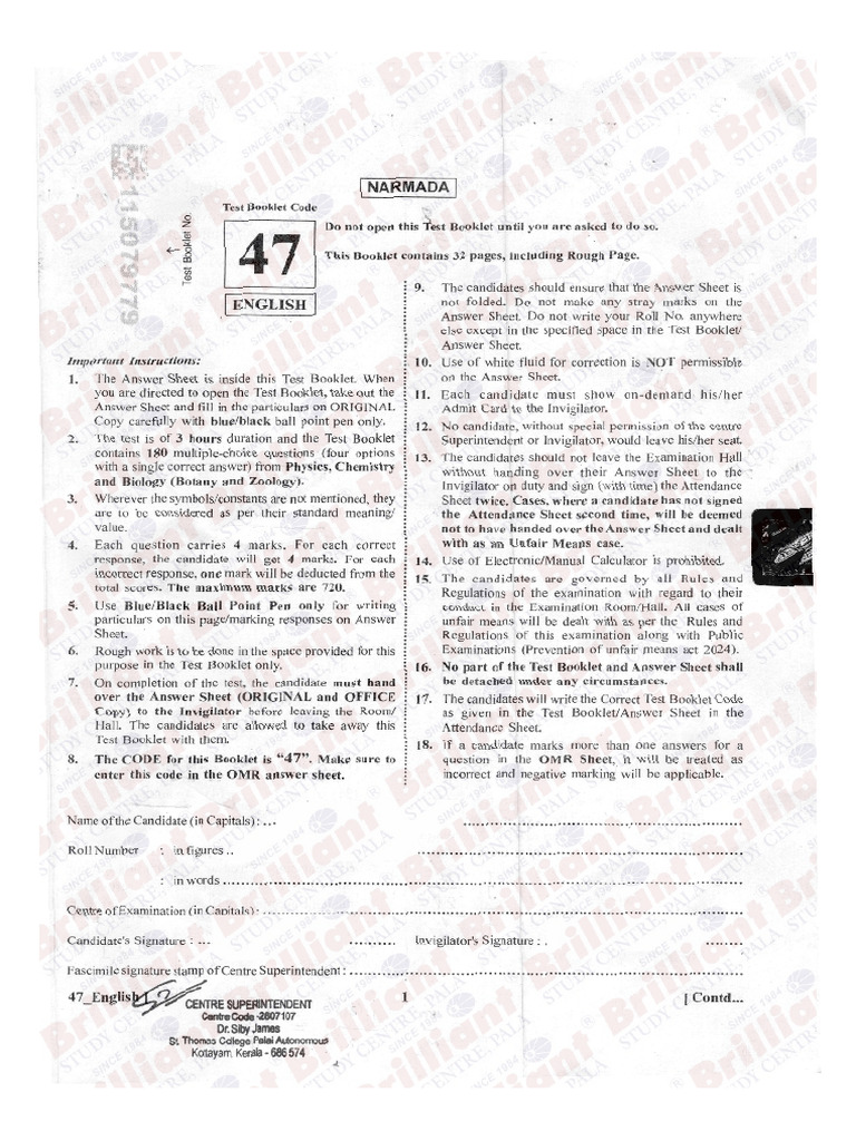 NEET 2025 Answer Key | PDF