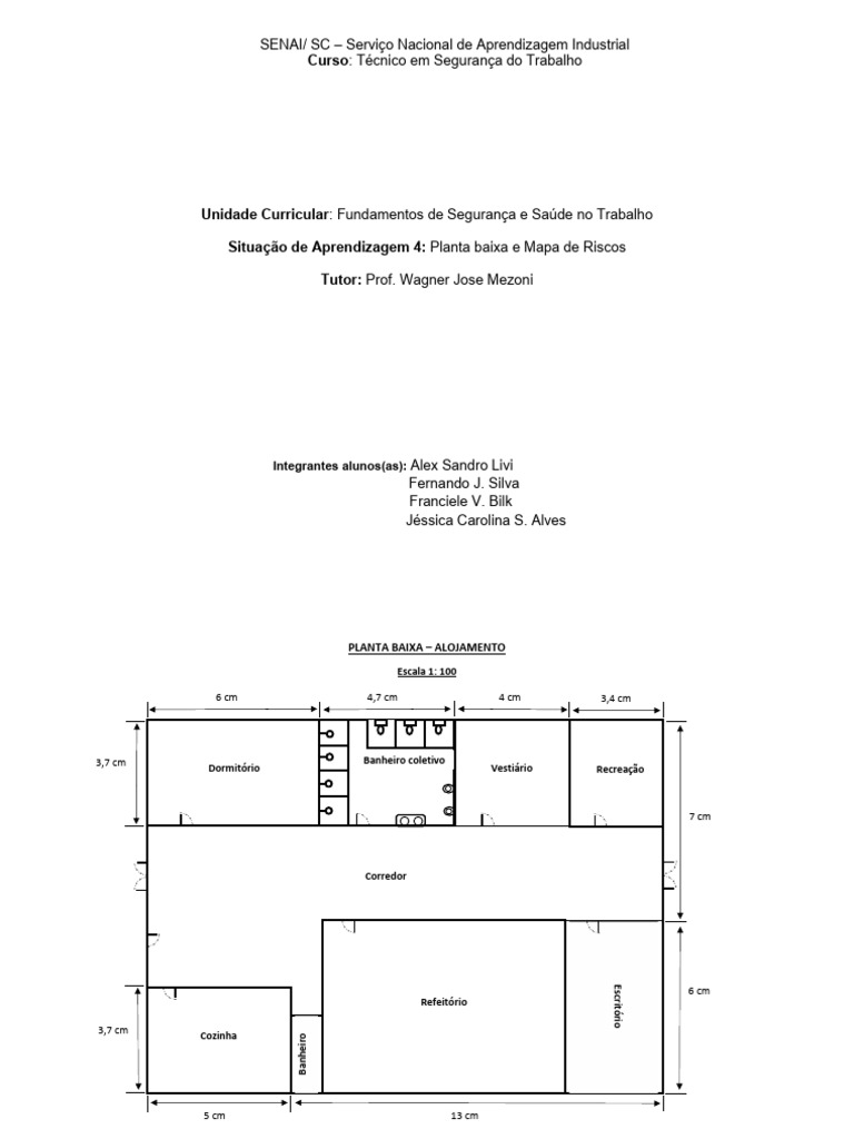 Planta Baixa e Mapa de Riscos em Segurança | PDF