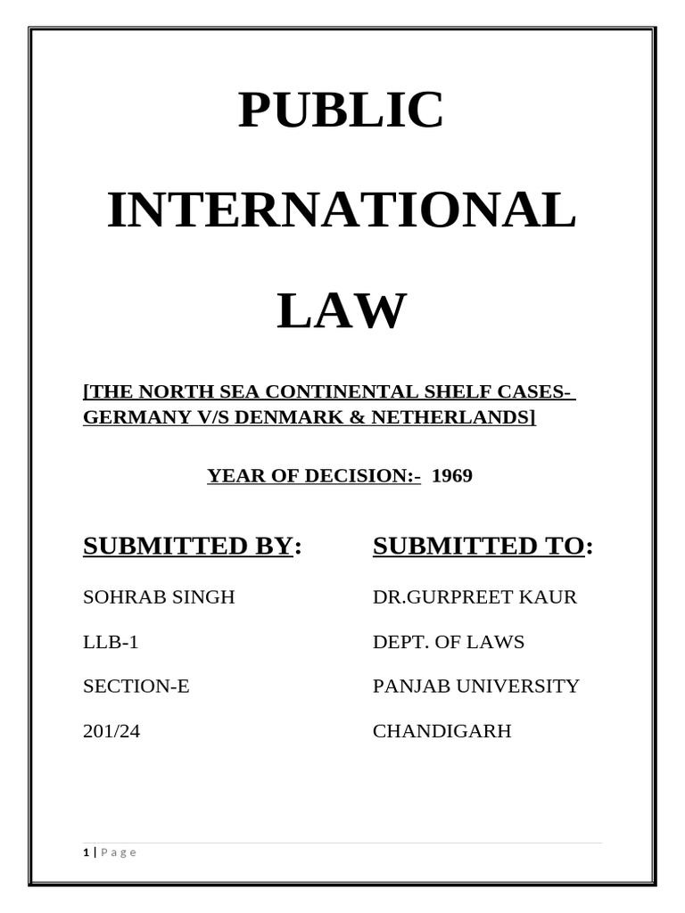 North Sea Continental Shelf Cases 1969 | PDF | International Law