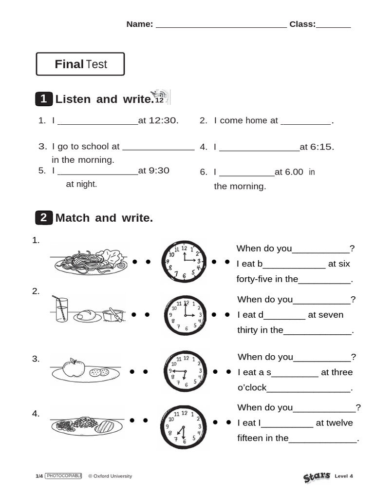 Level 4 & 5 Final Test Worksheets | PDF | Chess Openings | Chess