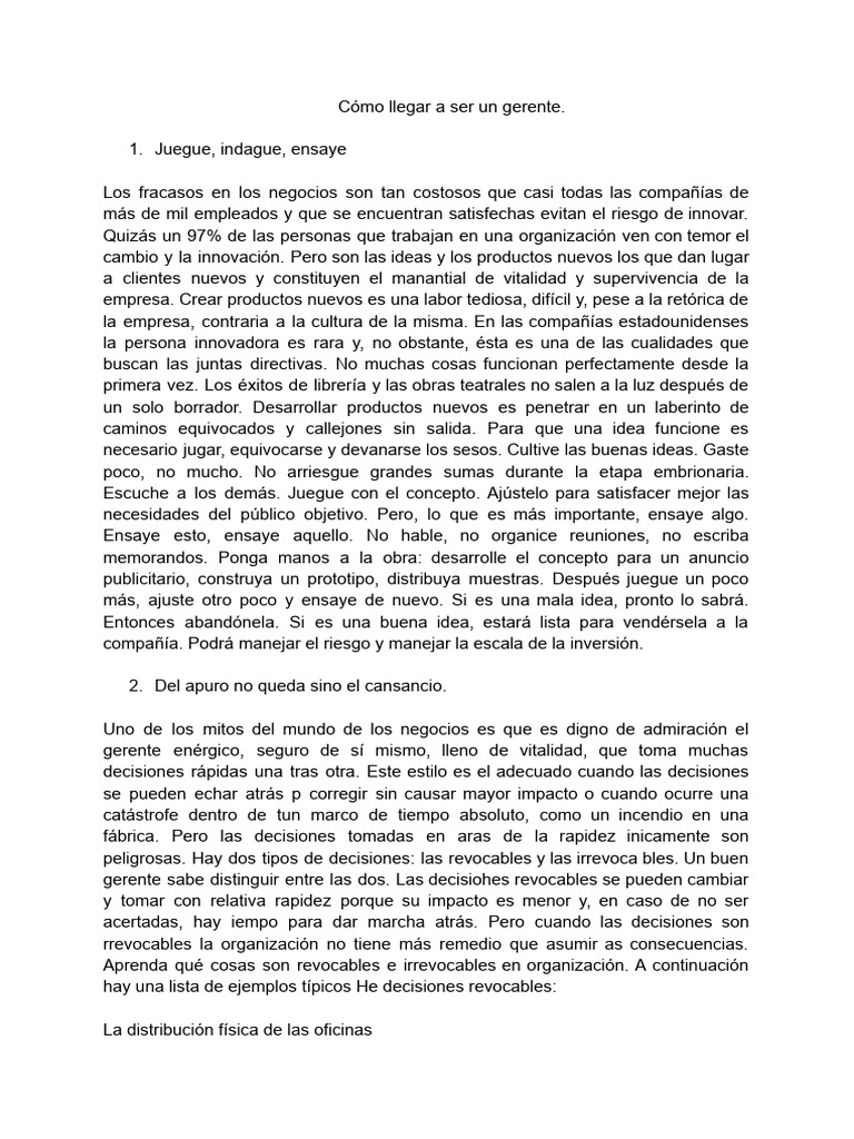 Claves para ser un buen gerente | PDF | Procter & Gamble