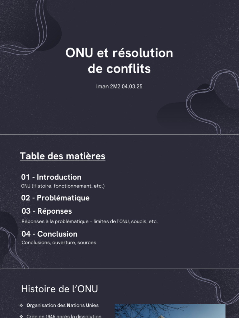 Rôle de l'ONU dans les conflits | PDF | Nations unies | Relations ...