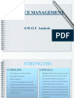 SERVICE MANAGEMENT S.W.O.T ANALYSIS OF CORDLIFE AND LIFECELL