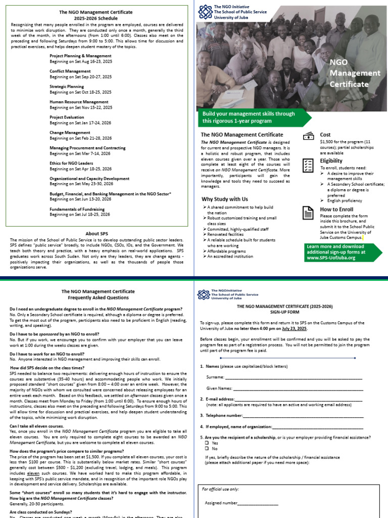 NGO Management Certificate Program 2025-2026 | PDF | Non Governmental ...
